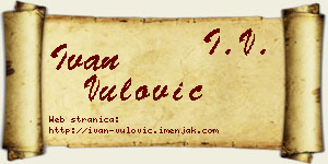 Ivan Vulović vizit kartica